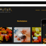 Responsive marketplace website design for "5MILES STREAMING PRÁCTICO" shown on a laptop and smartphone.